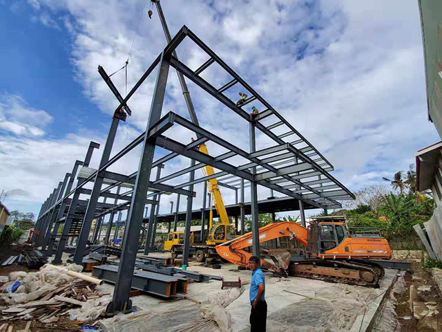 Three-Story Steel Structure Commercial Building in Papua New Guinea Three-Story Steel Structure Commercial Building in Papua New Guinea