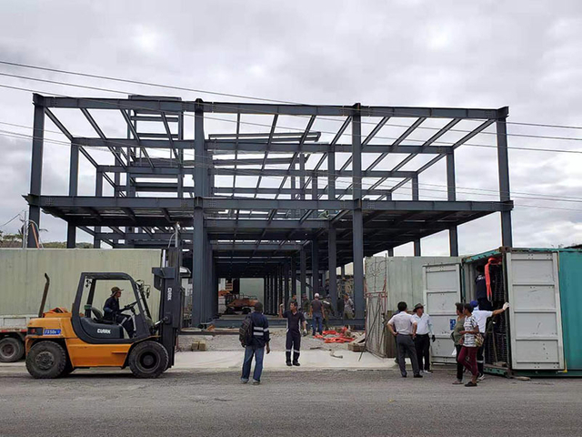 Three-Story Steel Structure Commercial Building in Papua New Guinea Three-Story Steel Structure Commercial Building in Papua New Guinea
