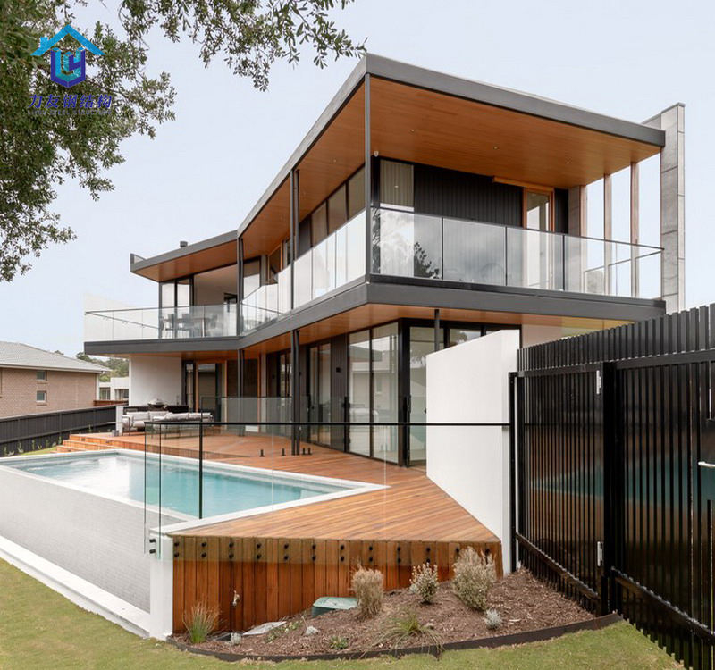 Low Cost Prefab Light Gauge Steel Structure Frame House Prefabricated Apartment Modular Luxury Villa for Sale