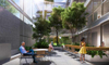 2025 Office Building Designed Metal Structure With Many Openings Sunshades Greenery Internal Square Lowered in Street Workspace