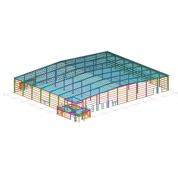 2024 Steel Structure Storage Warehouse Shed Bring With a Office Mezzanine Area Metal Building in USA