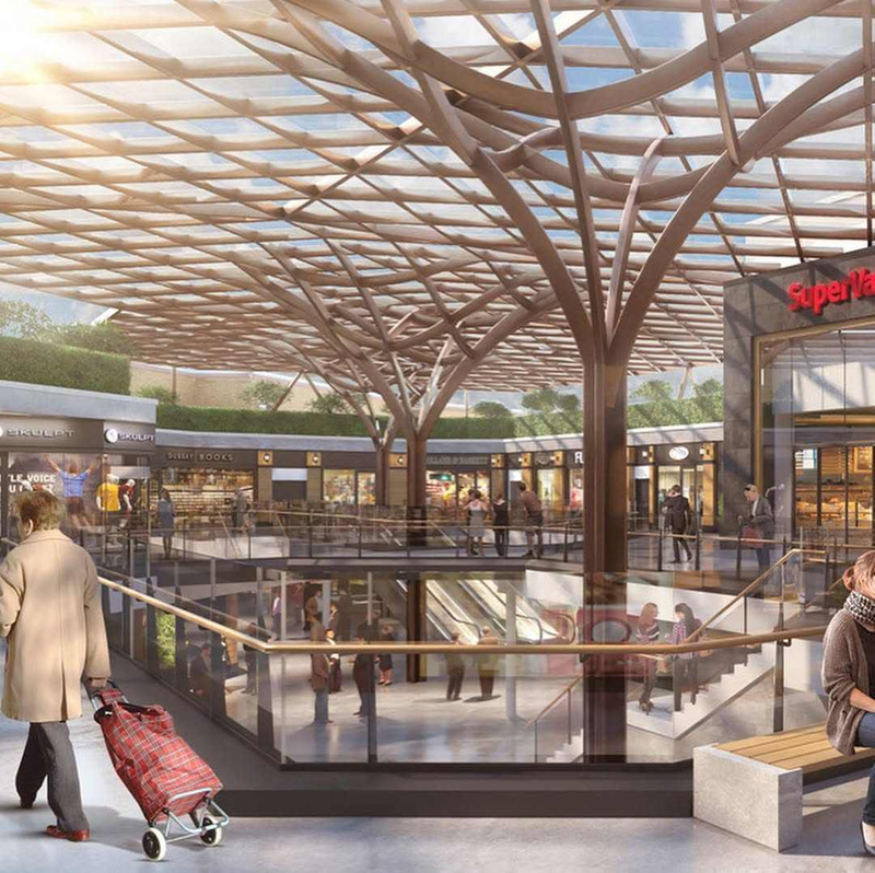 2025 Currently Underway a Glass and Steel Gridshell Canopy for Blackrock Shopping Centre in Dublin