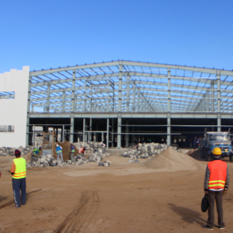 Madagascar Two-Story Steel Structure Food Factory Workshop with Mezzanine