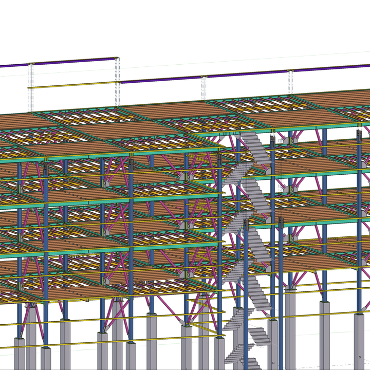2024 Large Clear Span Strong Steel Column Prefabricated Building Multi-Storey Steel Structure Construction