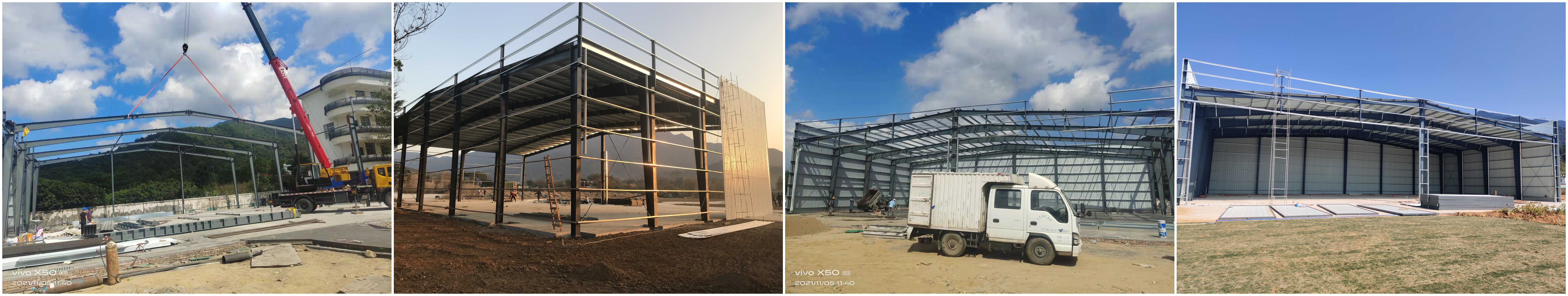 construction of prefab hangar