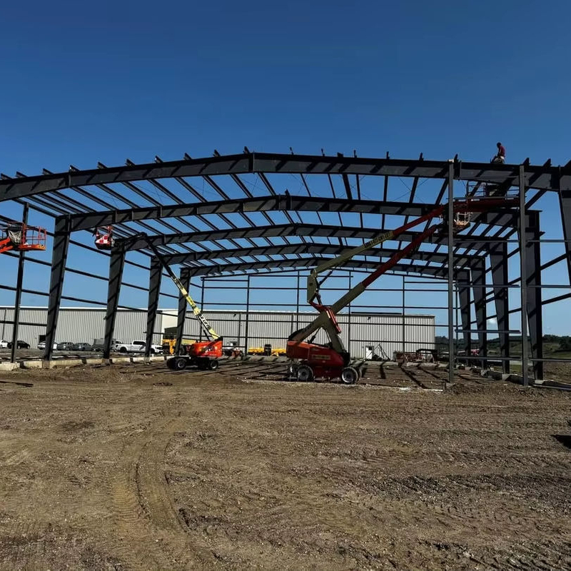 2025 Exciting Progress on Our 100x125 Hangar Most of the Primary and Secondary Framing Is in Place Installing Roof Sheeting Now