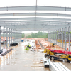 Double Cranes Prefab Warehouse Steel Frame Buildings Workshop Prefabricated Metal Frame Storage Shed