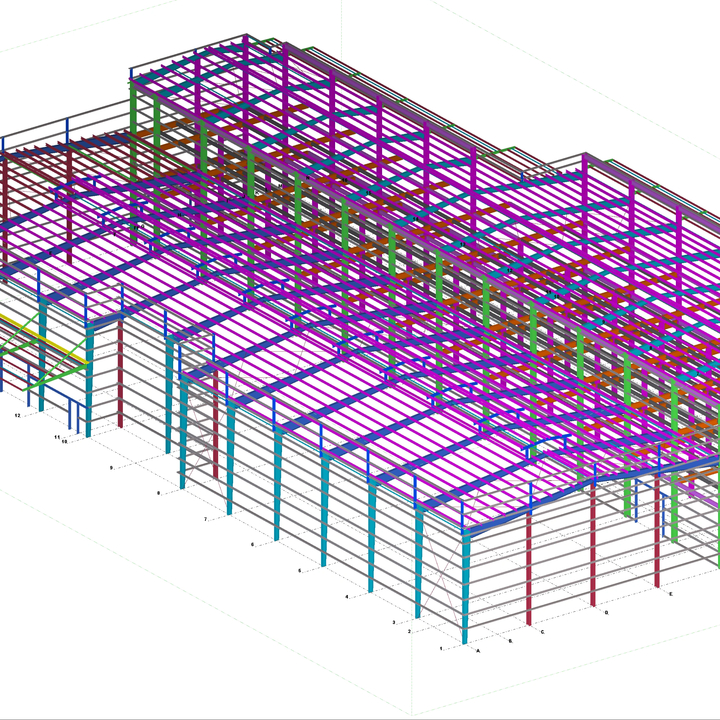 2024 Large Clear Span Strong Steel Column Prefabricated Building Multi-Storey Steel Structure Construction