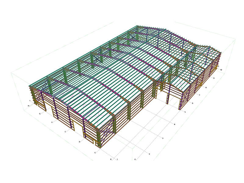 Warehouse Steel Structure with Laced Columns in Canada