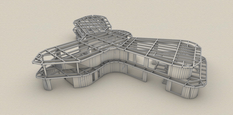Steel Structure Building for Service Center Structural Steel