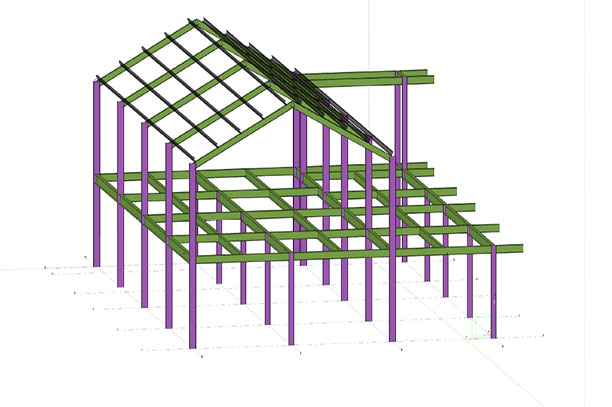 Two-storey Metal Frame Cafe