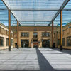 2025 the Garden Hall of Kunstmuseum Pleasant Meeting Space for Visitors Abstract Glass Roof 28x40m Rests Surrounding Buildings