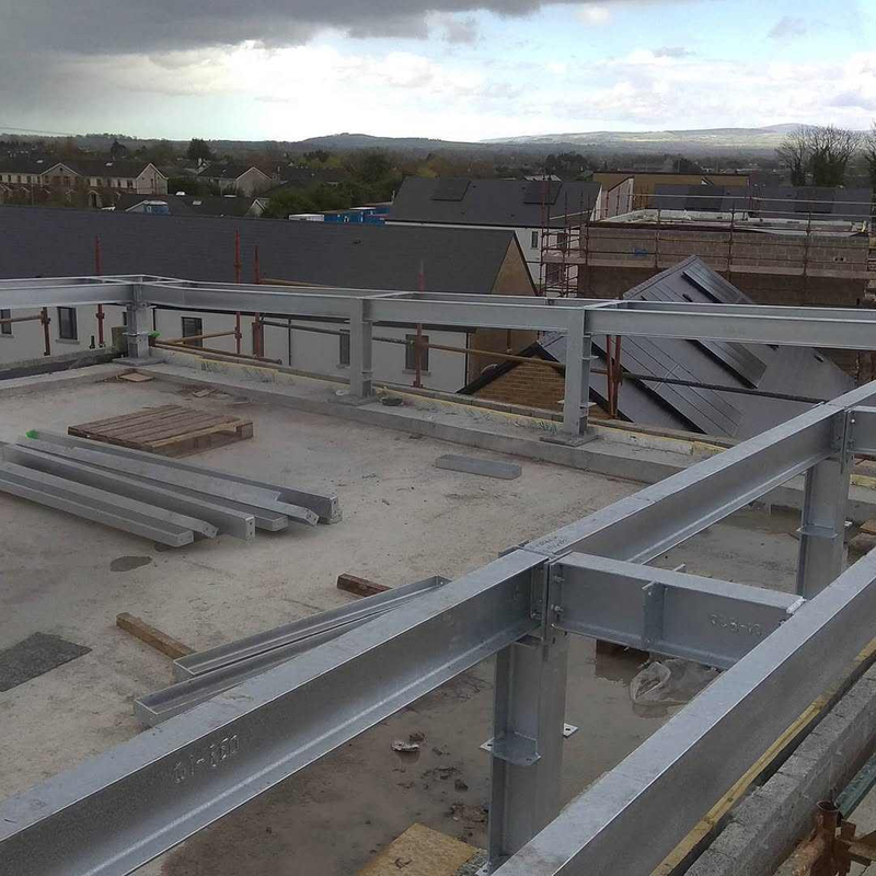 2025 Steel Structure Office Building St 2nd-floor Slabs Balconies Entrance Canopies and Roof Framing for Six Two-story Units