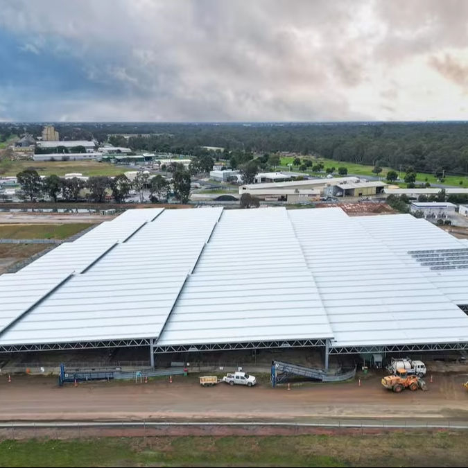 2025 the Design Steelwork Package of This Industrial Building Column-free Zones in the Saleyards Cover Meeting Clearance Height