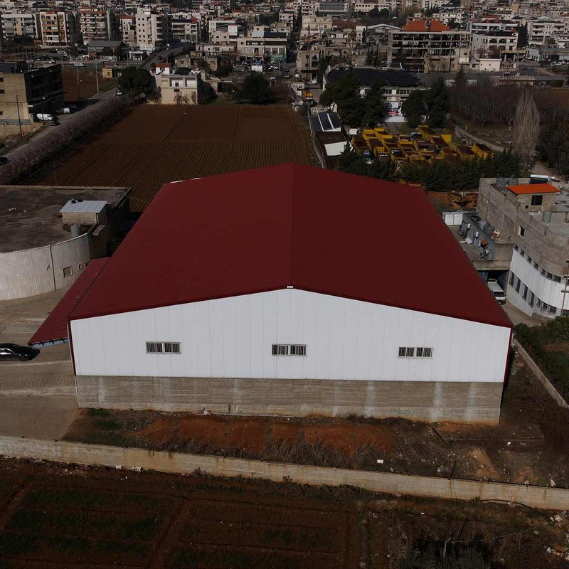 2025 Steel Structure Office Building Workshop Steelstructure a 40m Wide Clear Span Storage Building in Zahle Lebanon