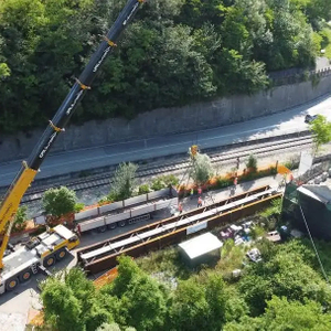 2025 Demolition Reconstruction Bridge Over Sonna Torrent Ponte Delle Corde Launching Single Span Metal Structure Steel Beams