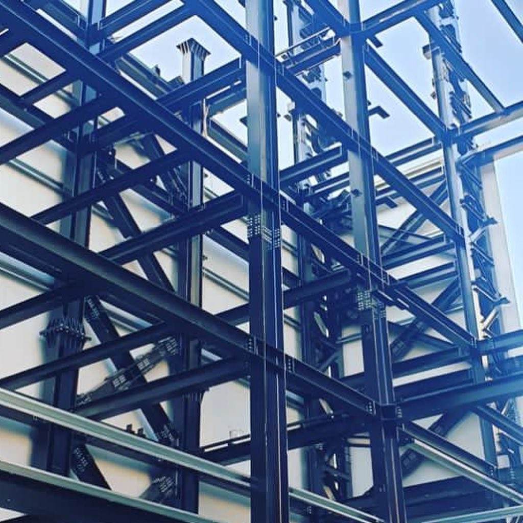 2025 Steel Structure Office Building Workshop Steelstructure Fier Albania Fire Cooling Tower with Emergency Safety Stairs