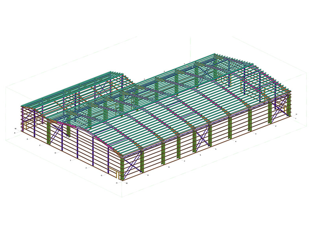 Warehouse Steel Structure with Laced Columns in Canada