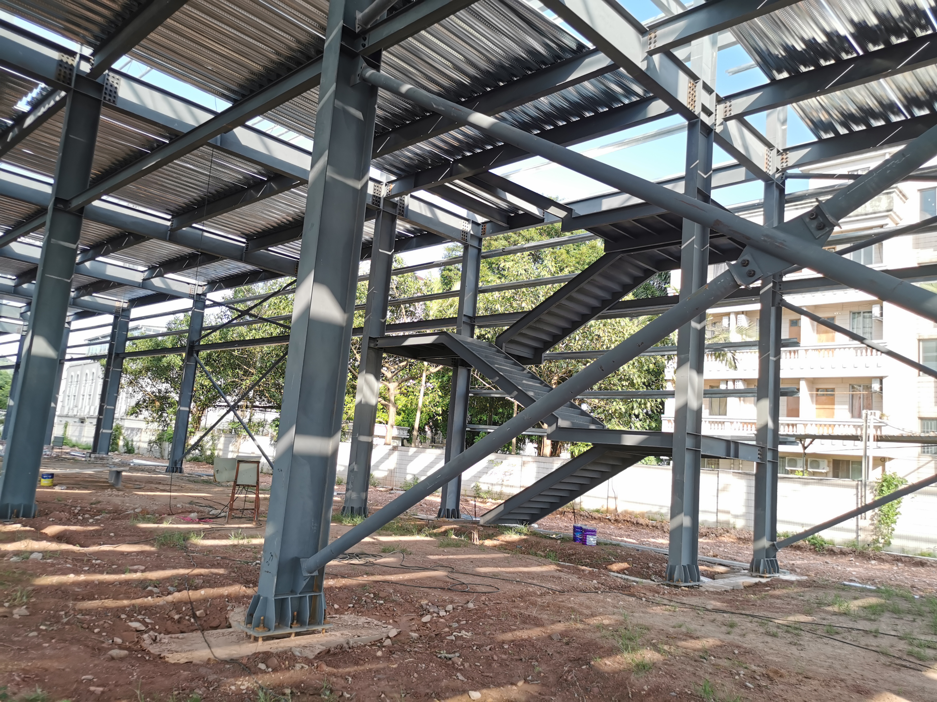 mezzanine steel structure factory installation 2