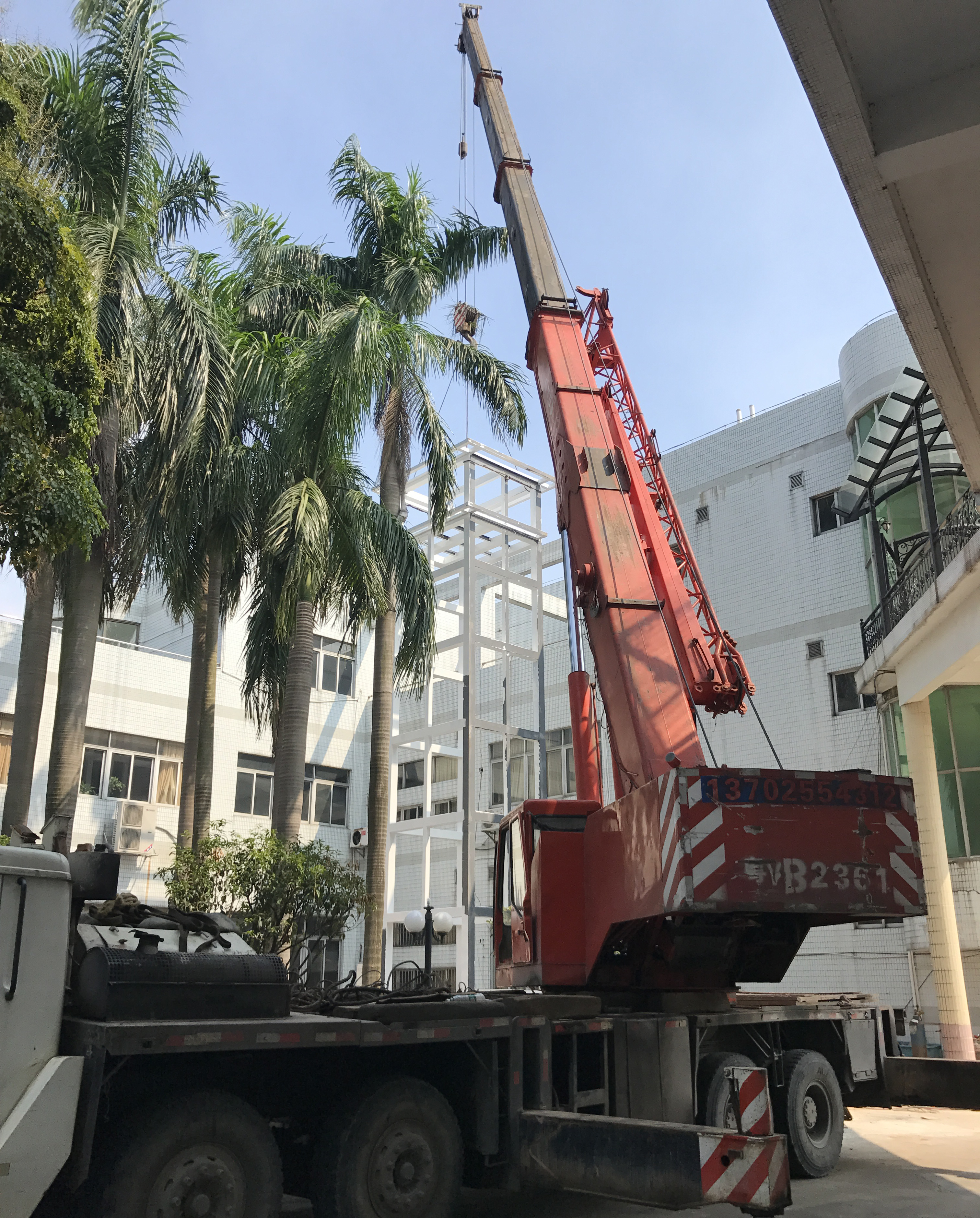 Steel Frame Lift Shaft Installation