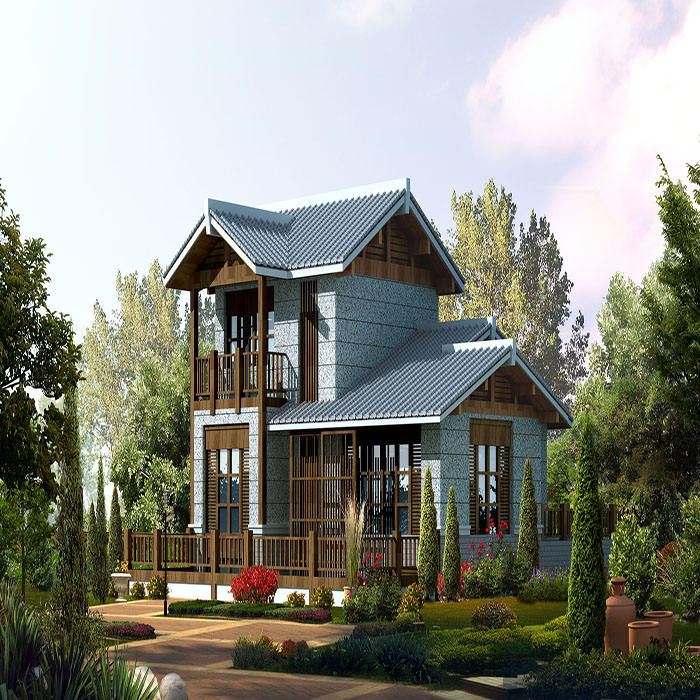 High Quality Furnished Luxury Galvanized Steel Structure Steel Frame House Prefabricated Light Weight Steel Villa