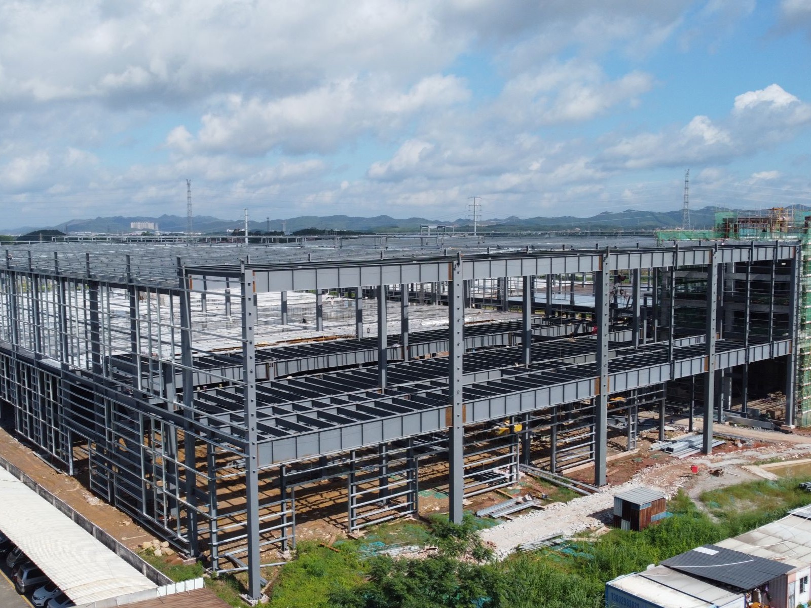 Two-Story Steel Factory Building for Curtain Wall Company in China