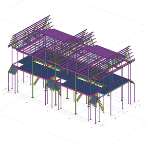 2024 Tekla Model Customized Durable Light Steel Structure Steel Villa Metal House Use Rectangle Hollow Section Steel
