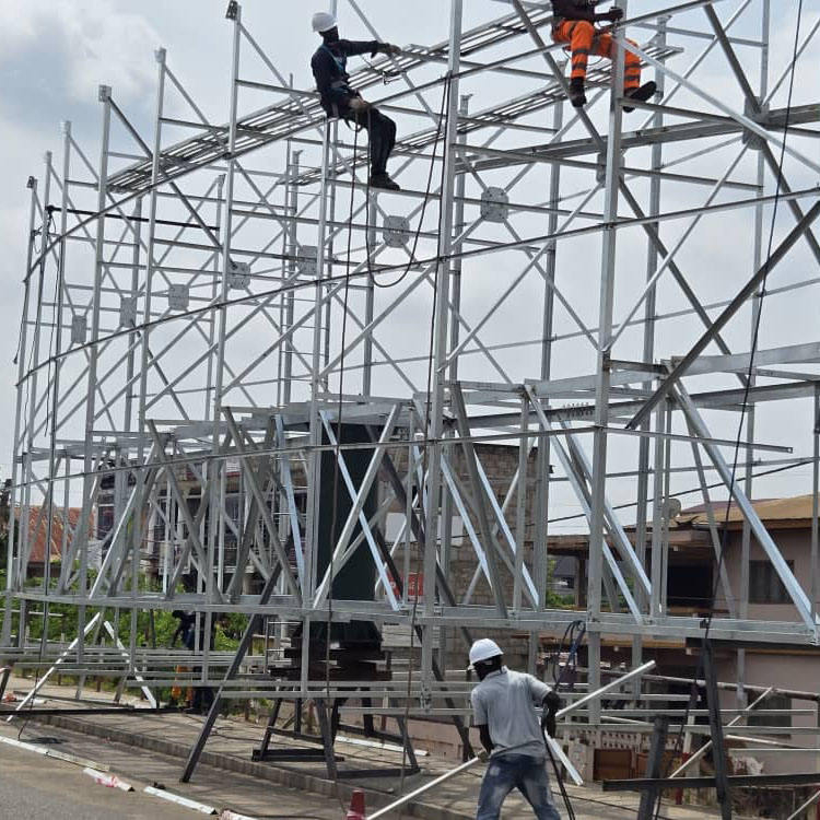 Steel Structure Custom Outdoor Galvanized Maintenance Advertising Business Sign Billboard in Ghana