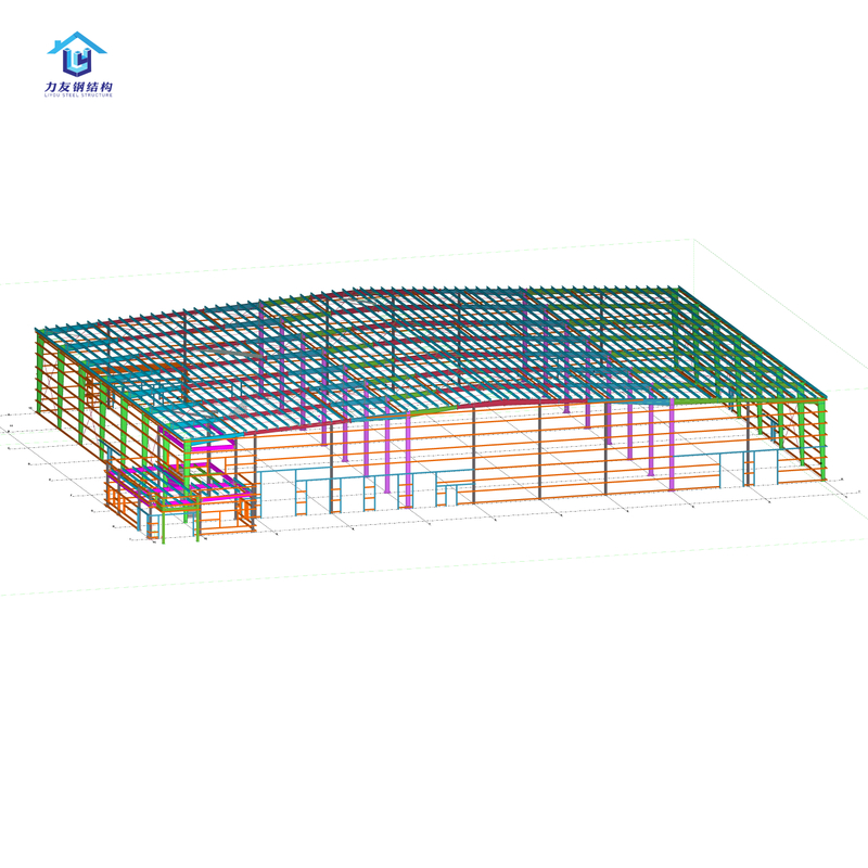 Steel Structure Storage Warehouse Shed With A Office Mezzanine Area