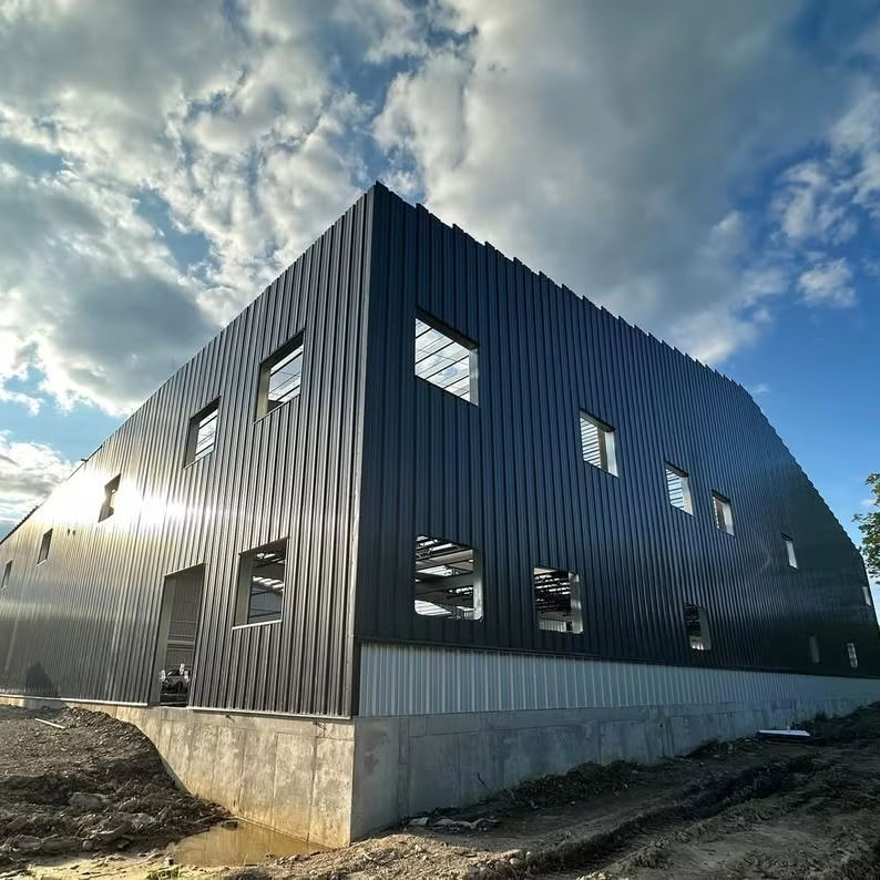2025 Warehouse Storage Expansion Construction Update Warehouse Wall Sheeting Trims Completed Roof Sheeting Is Being Installed