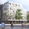 2025 the First Contours of the Facade of the New Steel Building Corner on the Leidseplein in Amsterdam Are Becoming Visible