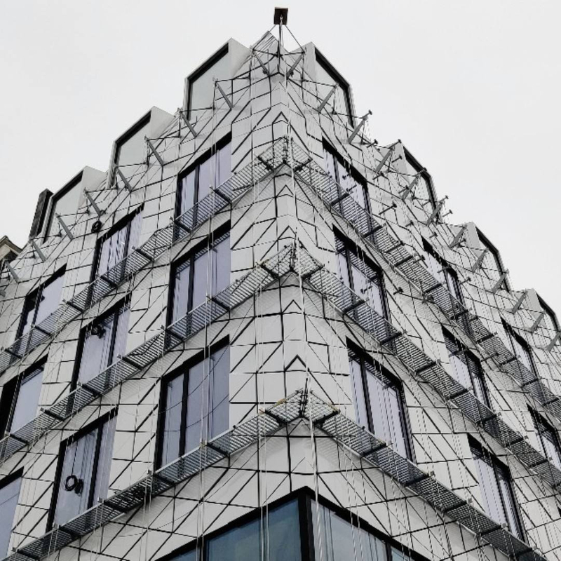 2025 the First Contours of the Facade of the New Steel Building Corner on the Leidseplein in Amsterdam Are Becoming Visible