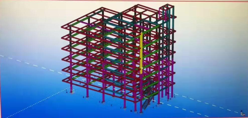 Drawing of Modern Steel Building