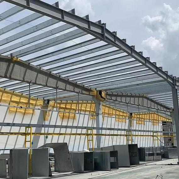 2025 We Have Not Completed Our 1st Stage 1 1,800 M2 Steel Construction Roof Construction Work of the Prefabricated Roof Workshop