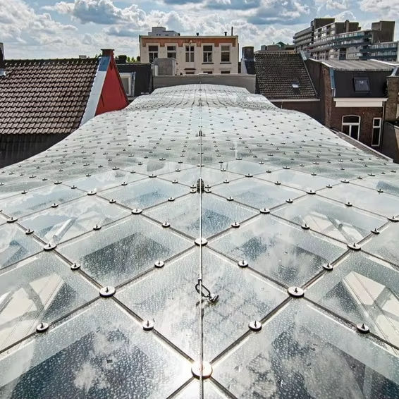 2025 Very Light Steel Structure That Functions As a Reciprocal Frame Carries the Undulating Roof of a Shopping Arcade in Tilburg
