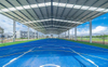 2025 This Recreational Ball Court Cover Project Posed a Challenge Due to the Limited Access on One Side of the Construction Site