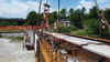 2025 Demolition Reconstruction Bridge Over Sonna Torrent Ponte Delle Corde Launching Single Span Metal Structure Steel Beams